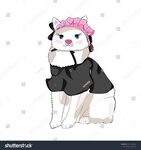Cute Vector Girly Catmaid Catisolated On Stock Vector (Royal