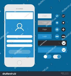 User Interface Mobile Blue Login Screen : image vectorielle 