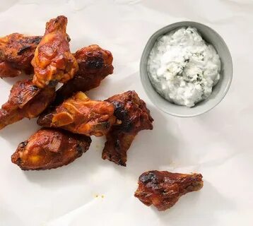 Bourbon-Glazed Chicken Drumettes with Blue Cheese Dipping Sa