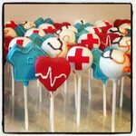Med School graduation cake pops! #cakepops #medicine #medica