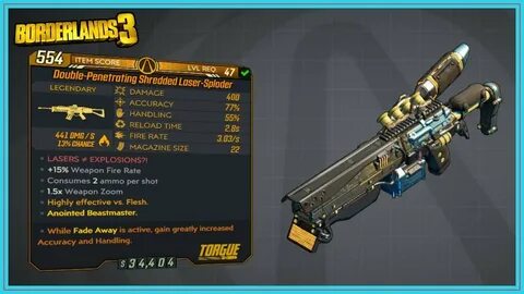 Laser-Sploder Overview Borderlands 3 Legendary Assault Rifle