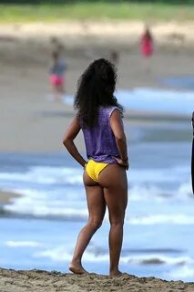 Jada Pinkett Smith shows off her booty wearing bikini on a H