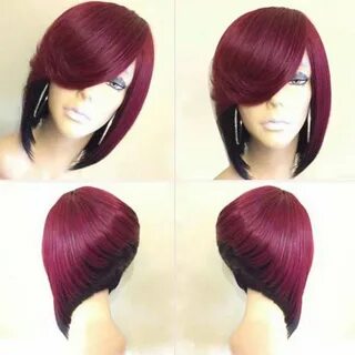 Short Side Parting Colormix Straight Inverted Bob Synthetic 