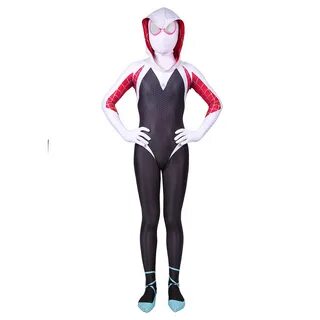 3D принт паук Гвен спандекс лайкра Zentai человек паук костюм для Хэллоуина...