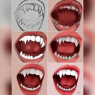 ArtStation - Tutorial: how to draw vampire smile