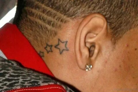 Outline Star Tattoos Behind The Ear For Men Neck tattoo for 