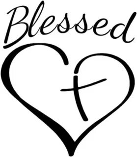 Blessed Sticker - Cross And Heart Clipart - Full Size Clipar