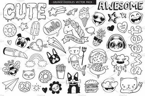 Grunge Graffiti Doodles Vector Pack Graffiti doodles, Graffi