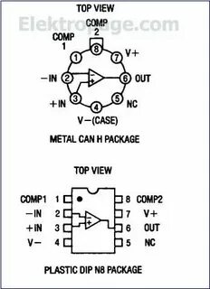 LM308 IC pinout diagram - Integrated Circuits Elektropage.co