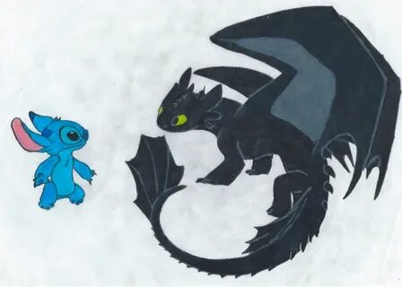 Drawing Stitch And Toothless - art-felch