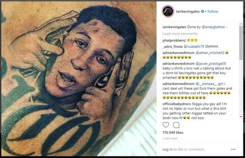 Kevin Gates Tattoos NBA Youngboy’s Face on His Body - Ear Ka