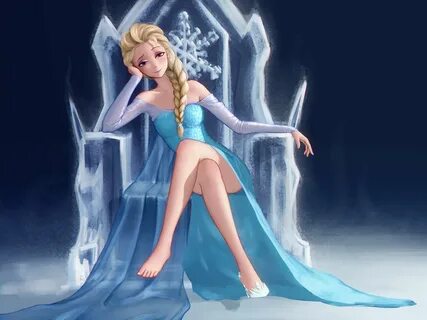 barefoot, Blonde, Hair, Blue, Eyes, Braids, Dress, Elsa, fro