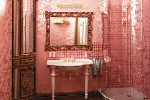 Розовая плитка для ванной (20 фото): керамическое изделие дл