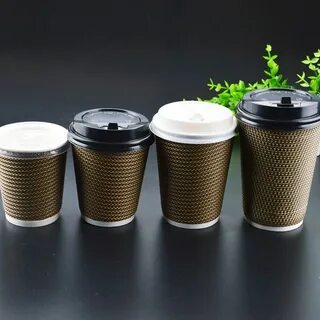 Одноразовые бумажные кофейные чашки плед утолщение гофрирова