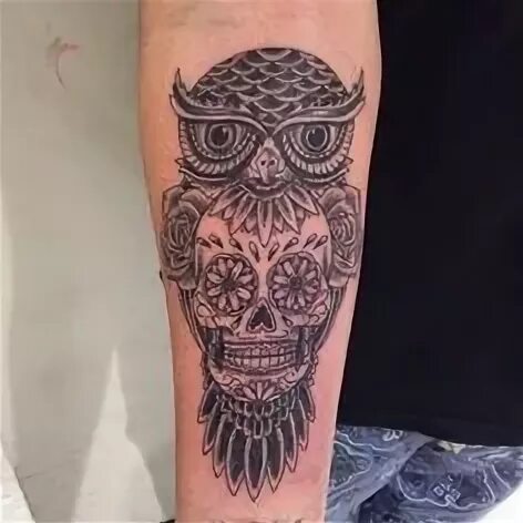 Owls With Skull Faces Tattoo