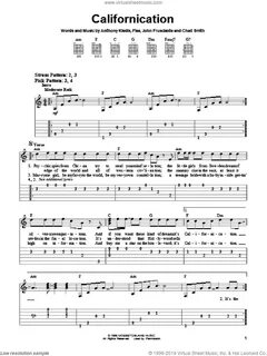 Peppers - Californication, (easy) sheet music for guitar sol