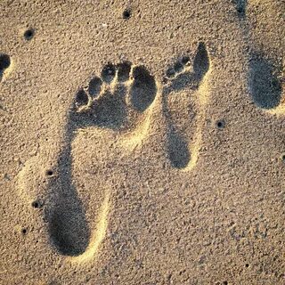 Small and large footprint in the sand free image download