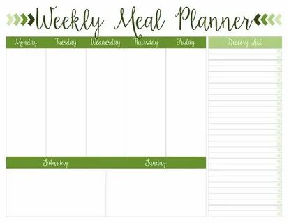 Printable Weekly Meal Planners - FREE Live Craft Eat Meal pl