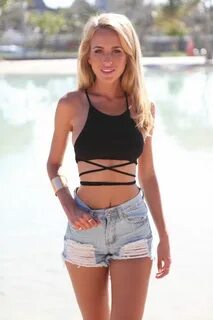 Image result for Blue crop top and shorts Crop top outfits, 