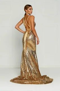 A&N Kendall Sequin Gown - Liquid Gold Gowns, Sequin dress, S