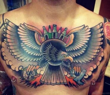 Neo Traditional Eagle Tattoo On Chest - Parryz.com