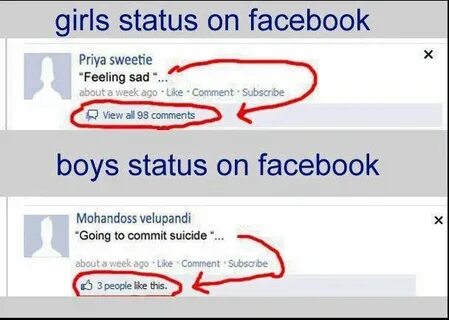 Boys vs Girls status message in facebook Funny quotes, Faceb