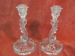 653.00 грн - PAIR OF 8 1/2" PRESSED GLASS CANDLESTICKS CANDL