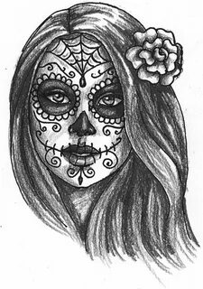 Pin by Lady Luck on Inked women Sugar skull drawing, Day of 