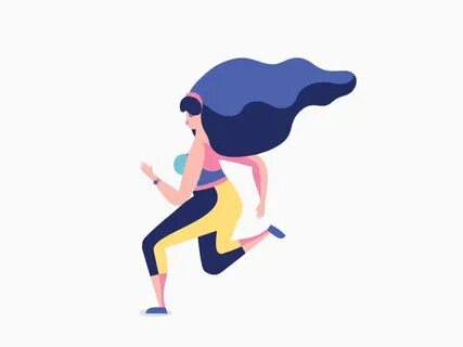 Running Lady Collaboration Running illustration, Character d
