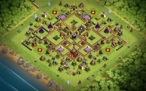 Clash of Clans Bases hybrid for Town hall 10 - ClashTrack.co
