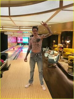 Pete Davidson Goes Bowling Shirtless With Friends at Palms C