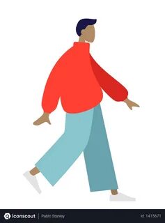 Best Free Walking man Illustration download in PNG & Vector 