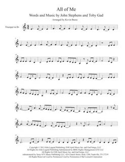 All Of Me Original Key Trumpet Music Sheet Download - TopMus