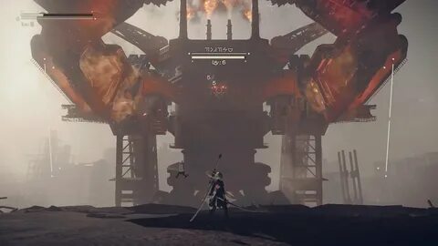 PS4 Nier Automata Boss Battle - Part 1 "Giant Living Machine