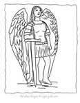 Michael Archangel Coloring Clipart Saint St Angel Designloot