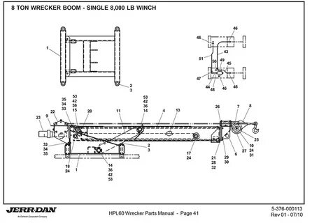 Jerr Dan 8 Ton Wrecker Boom Single 8,000lb Winch - Detroit W