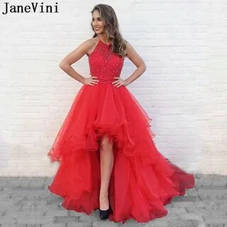 Роскошное красное платье для выпускного jaevini, Короткое же