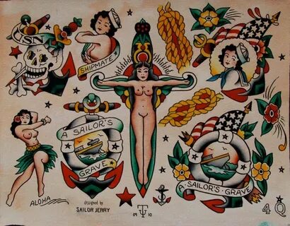 Sailor Jerry Flash Tattoo Designs 전통 문신, 세일러 제리, 문신