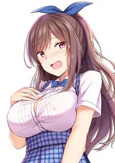 Cute anime girl big boobs embarrassed