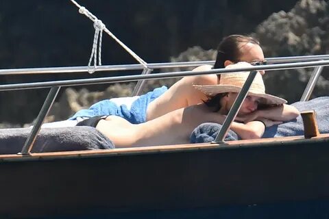 Sophie Marceau caught topless at the boat while on vacation 