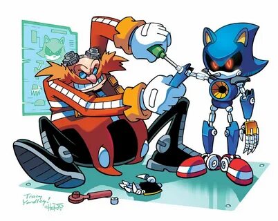 Eggman and Metal Sonic (Coloring Commission) by herms85 Soni