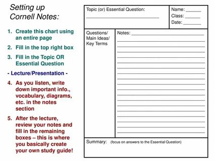 Intro to Cornell Notes - ppt download