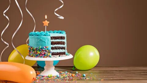 Скачать обои воздушные шары, день рождения, colorful, торт, 