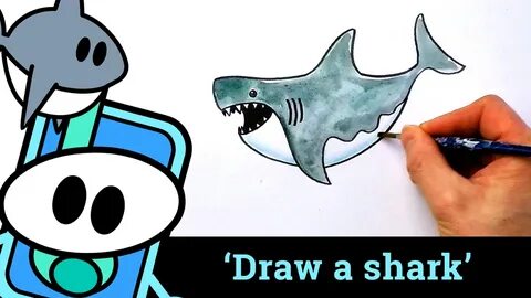 Great White Shark clipart simple - Pencil and in color great