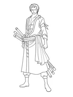 Zoro Holding Two Guns coloring page - Coloring4k.com