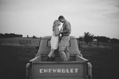 Sweet engagement picture--makes me wish we had an old truck 