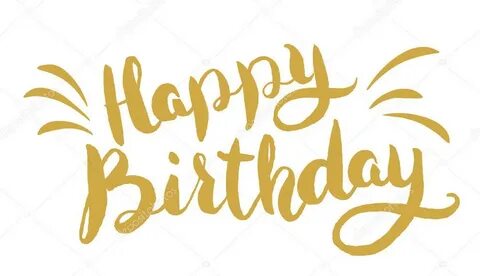 Happy Birthday. Hand drawn lettering. Greeting card template