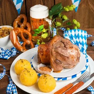 Schweinshaxe - Pork Knuckle on Bavarian Stock Image - Image 
