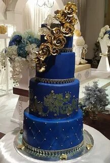 colored wedding cakes blue cake gold flower lilylolacakes Go