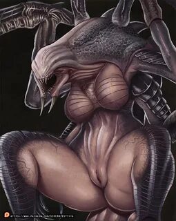 FurryBooru - alien breasts evolve (copyright) eyeless featur
